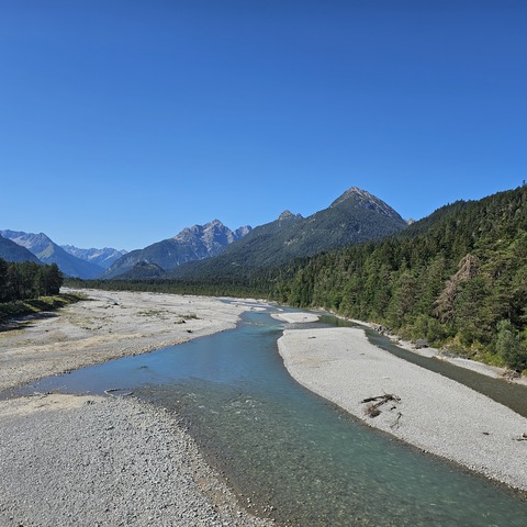 Blick von der Hängebrücke Forchach